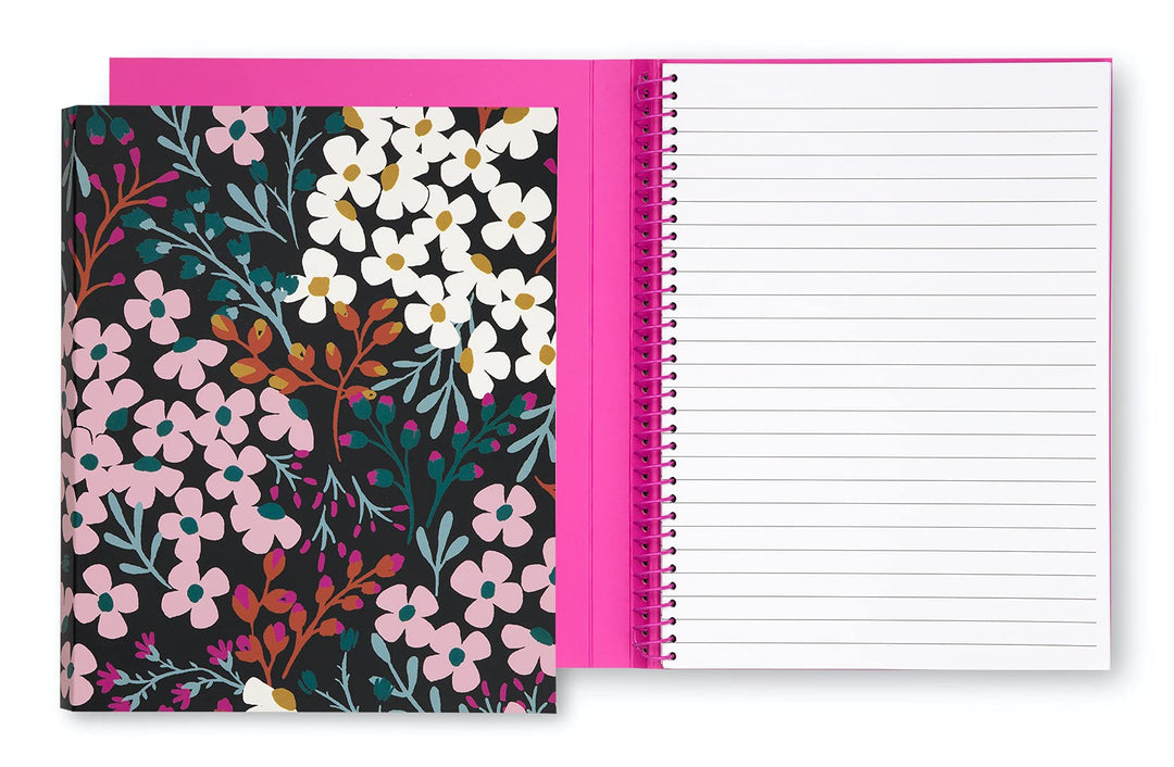 Kate Spade New York Concealed Mini Spiral Notebook, 8.25" x 6.75" Journal Notebook with 112 Lined Pa