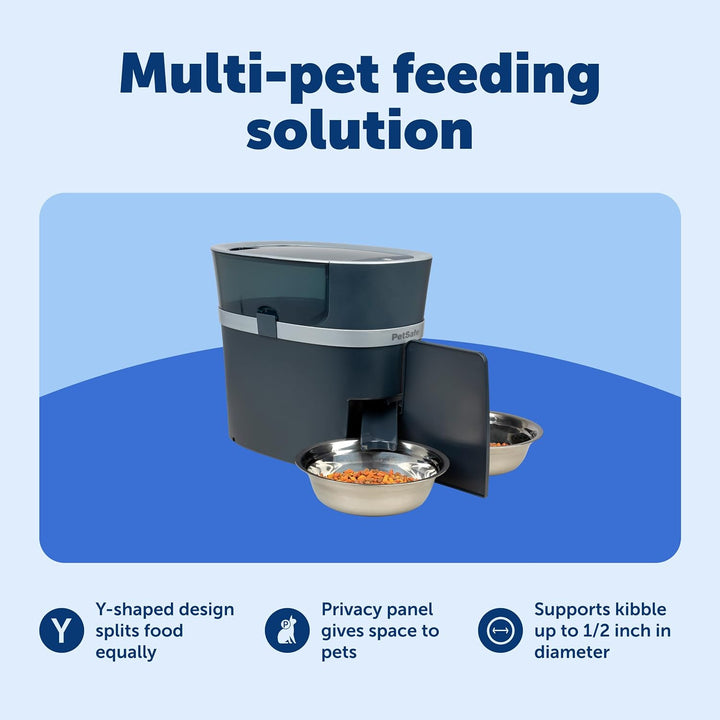 PetSafe 2 Tierfutterteiler mit nur einem Napf, Futterautomat für zwei Hunde oder Katzen, BPA-freier
