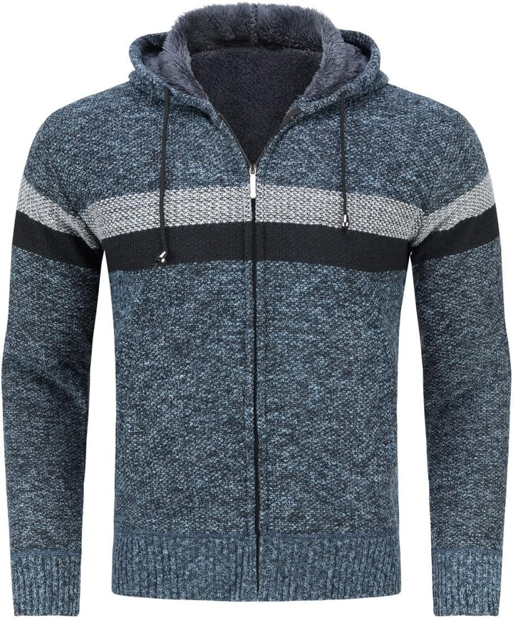 Sliktaa Strickjacke mit Kapuze für Herren Cardigan Winter Frühling Outdoor Baumwolle Jacke Pullover