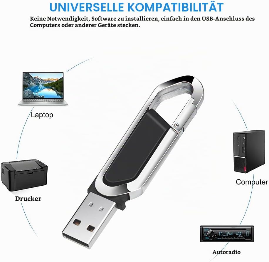 64GB USB-Stick Tragbarer USB-Flash-Laufwerk mit Schlüsselanhänger USB 2.0 Speicherstick für Externe