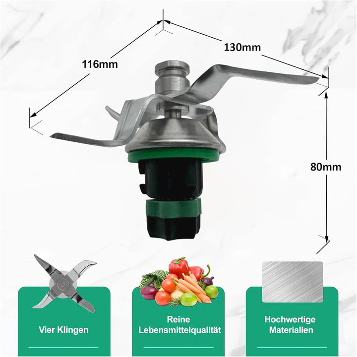 Messer für Vorwerk Thermomix TM5 und Thermomix TM6 – Thermomix Zubehör Mixmesser, passend für Thermo