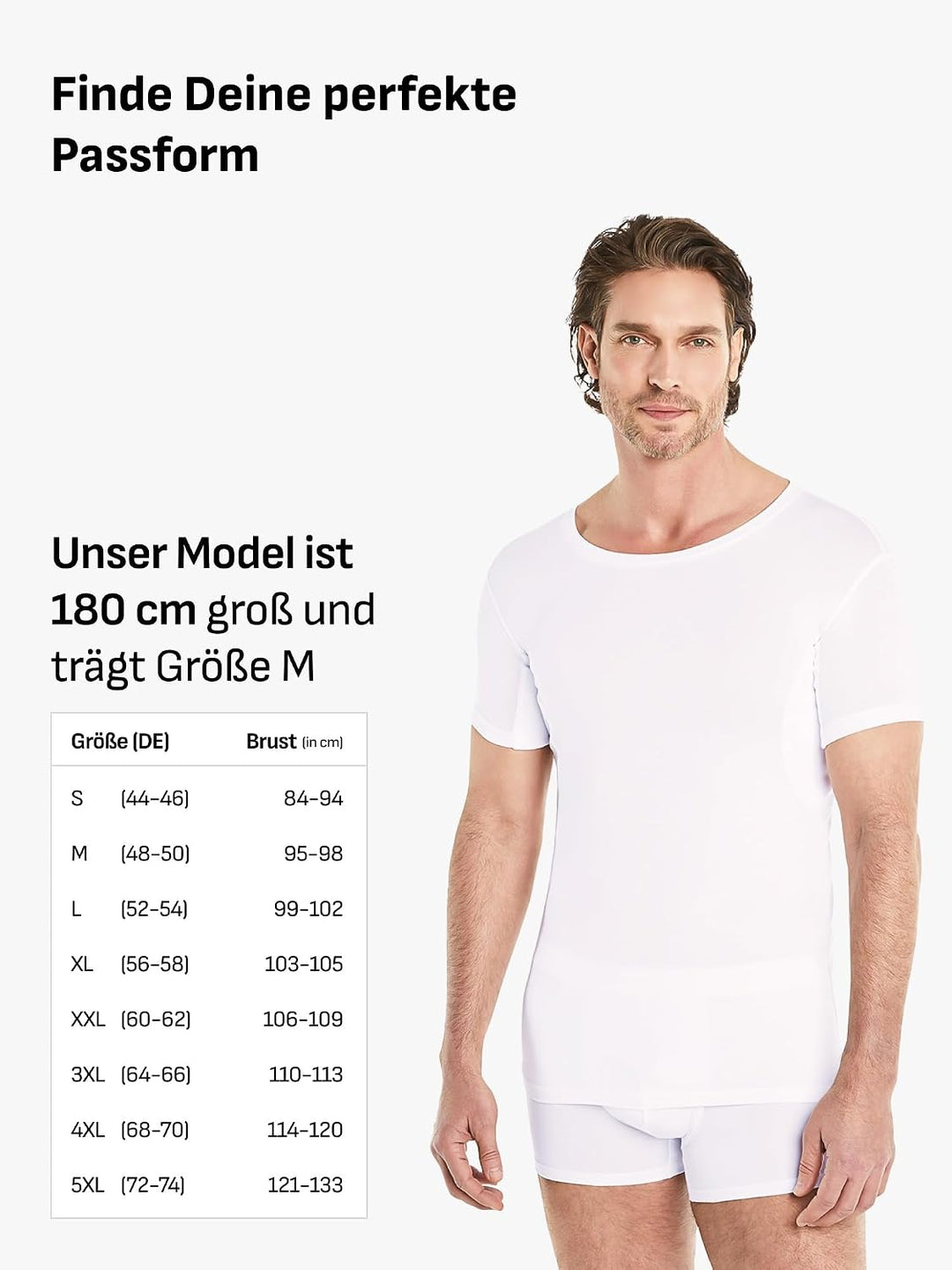 FINN Anti-Schweiss Shirt Herren mit Rundhals und integrierten Achselpads gegen Starkes Schwitzen - A
