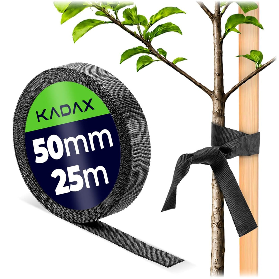 KADAX Baumbindeband 50mm x 25m, Bindeband zur sicheren Befestigung von Bäumen & Sträuchern, Baumbind