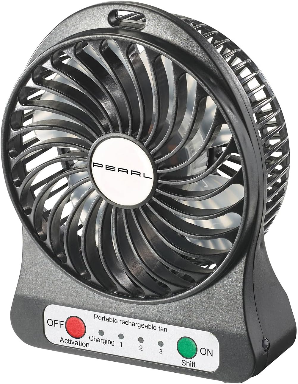 PEARL Tischventilator Akku: 2er-Set 2in1 Akku-Tisch-Ventilator mit LED-Leuchte, 1.300 mAh (Kfz Venti