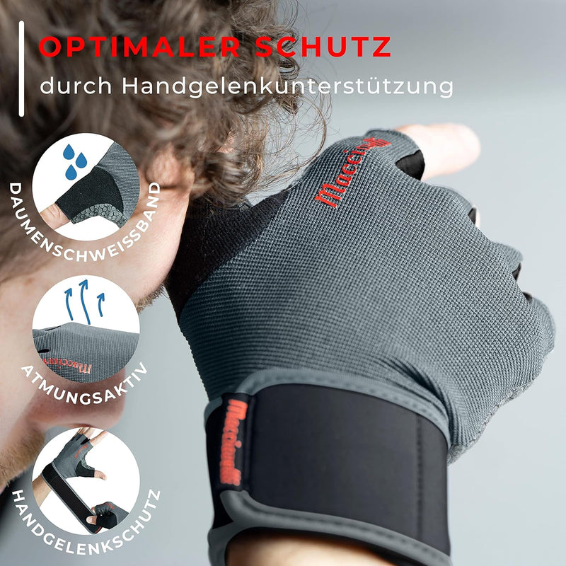 MACCIAVELLI® Fitness Handschuhe Herren Damen - Trainingshandschuhe für Krafttraining, Kraftsport, Bo