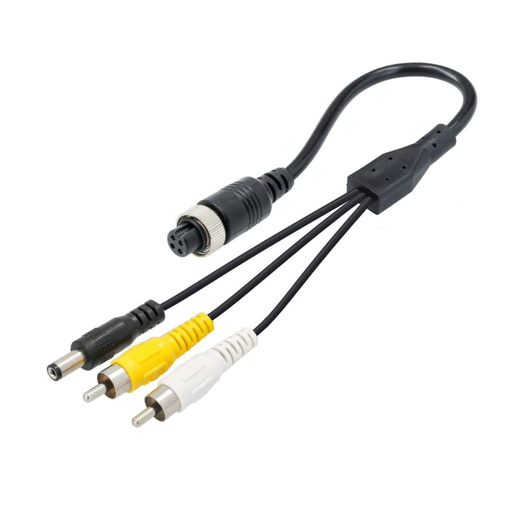 VSG24 93003-4 Pin Rückfahrmonitor Adapterkabel Anschlusskabel Cinch Adapter (RCA, Video, Audio) 12V-