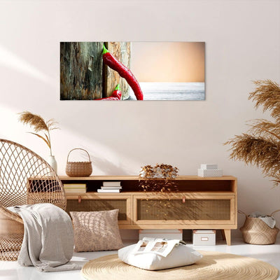 Wandbilder Dekoration Wohnzimmer Chili Gewürz Gemüse Panorama Bilder auf Leinwand 120x50cm Leinwandb