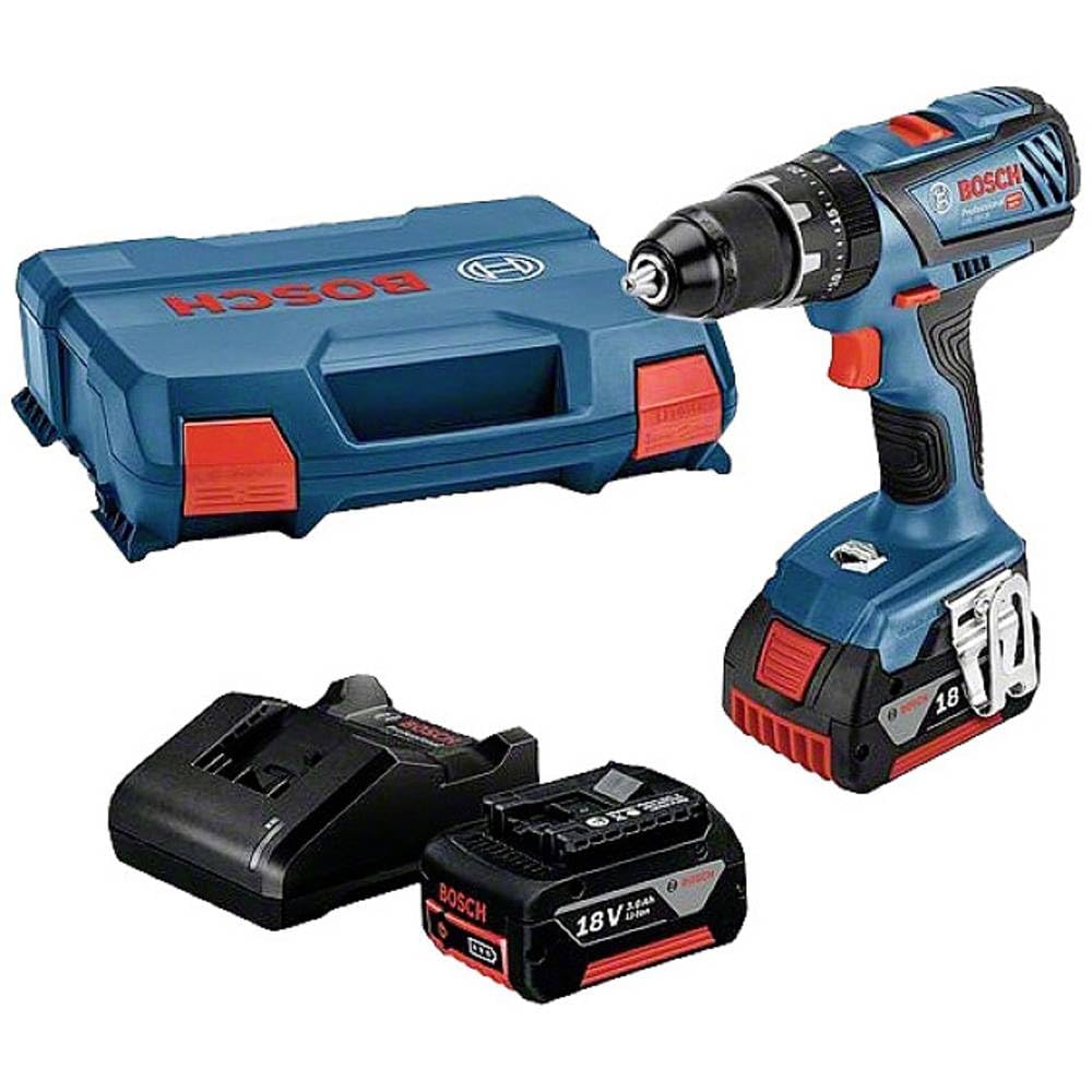 Bosch Professional 18V System Akku Schlagbohrschrauber GSB 18V-28 (inkl. 2x GBA 18V 3.0Ah Akku, Lade