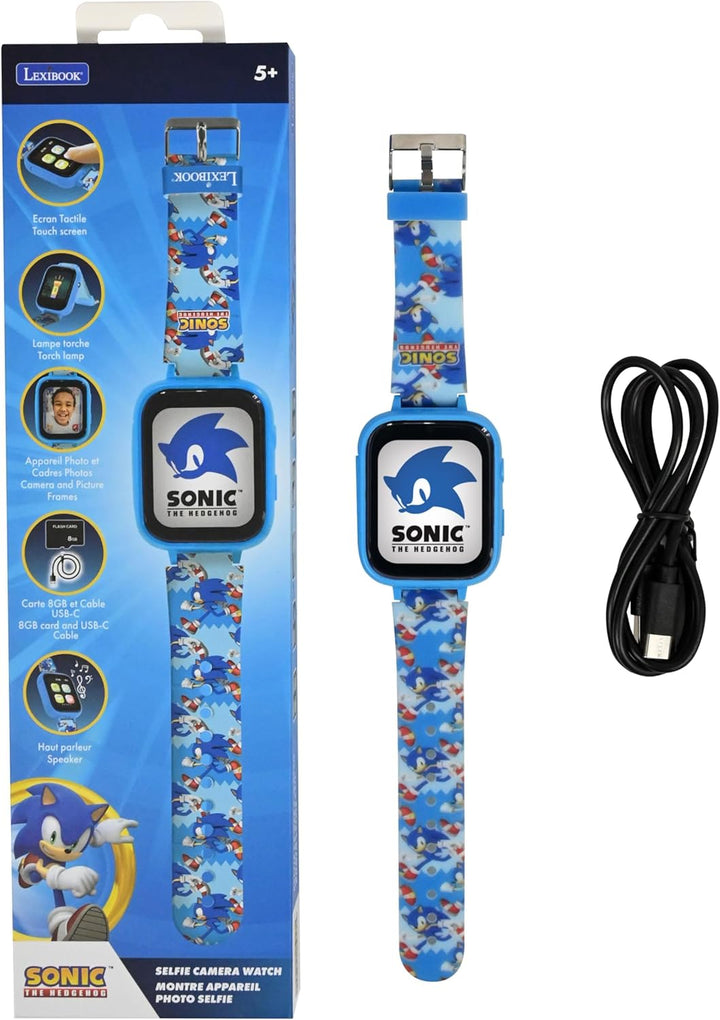 Lexibook, Sonic The Hedgehog, Selfie-Kamera-Uhr, HD-Touchscreen, 720p-Kamera, MP3-Player, Eingebaute