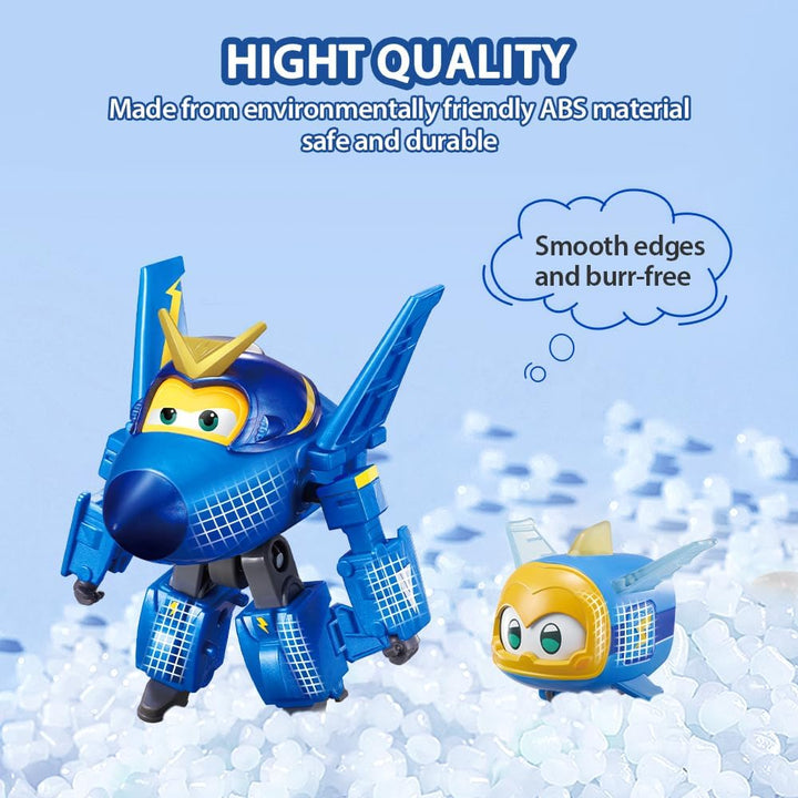 Super Wings Transforming Jerome & Pet, Transformer Roboterfiguren, Spielzeug für Jungen und Mädchen