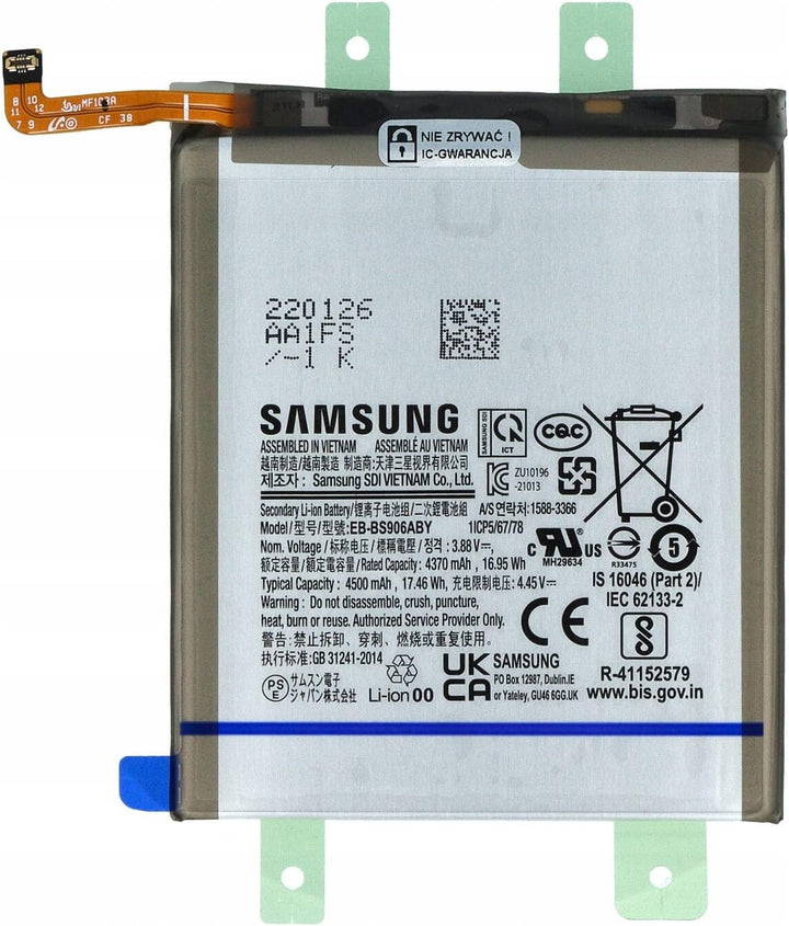 INNCOMM Original Akku für Samsung Galaxy S22 + 5G SM-S906 Original OEM - 4500 mAh Lithium-Ionen-Batt