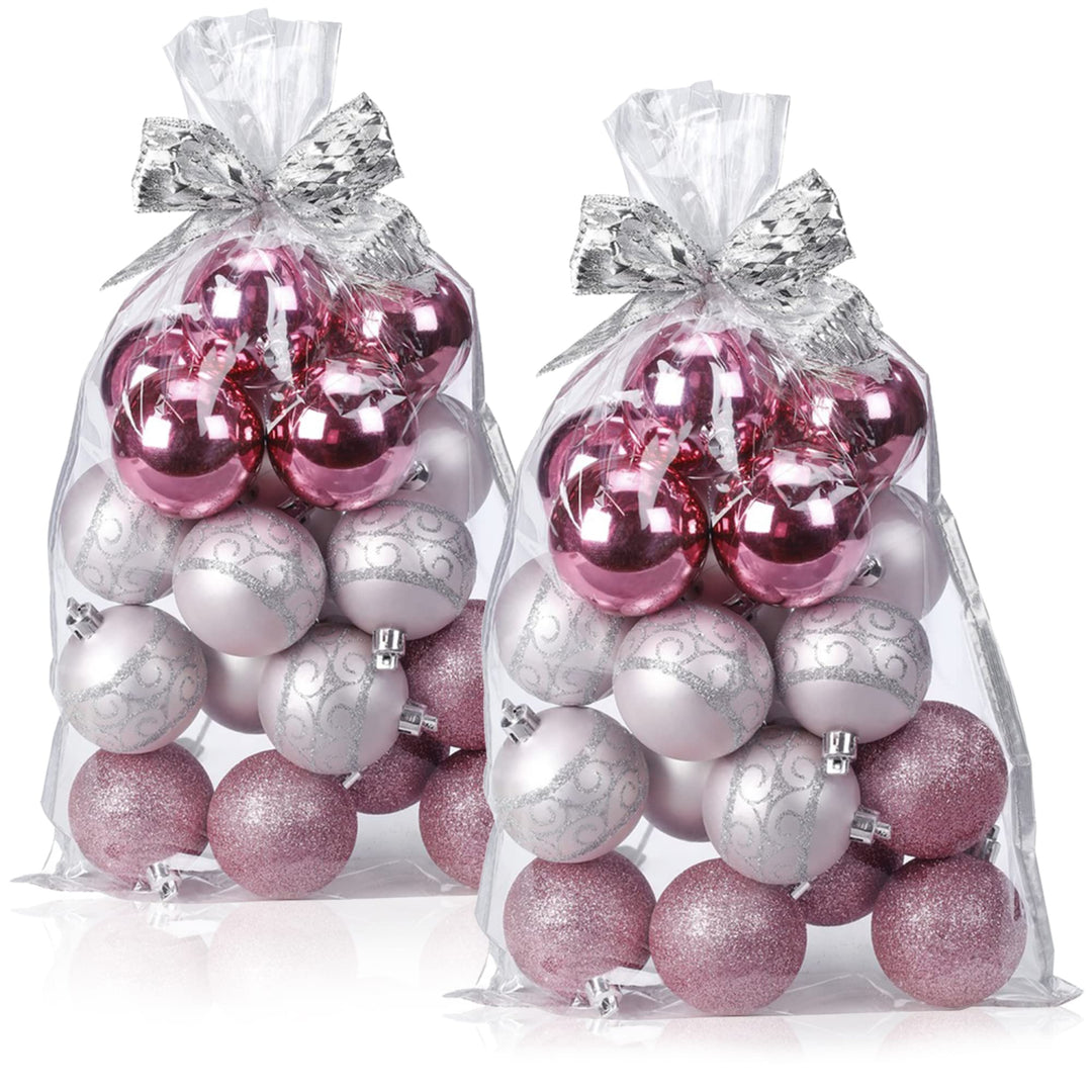 com-four® 40x Weihnachtskugeln, Christbaumkugeln bruchsicher aus Kunststoff für Weihnachten, Baumsch