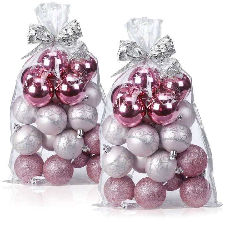 com-four® 40x Weihnachtskugeln, Christbaumkugeln bruchsicher aus Kunststoff für Weihnachten, Baumsch