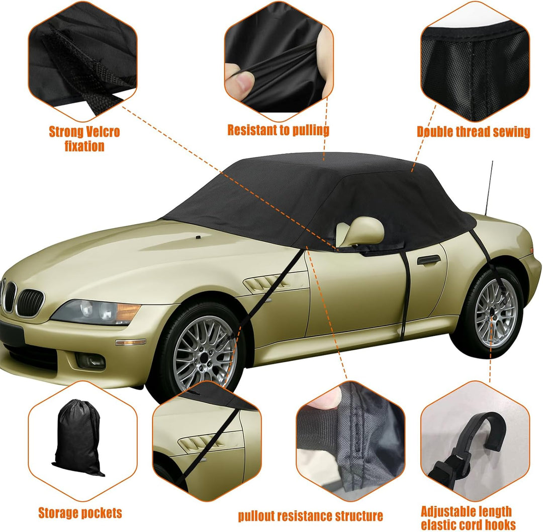 Halbgarage für BMW Z3 1995-2001, 420D Oxford, wasserdichte Auto-Abdeckung, Allwetterschutz, Sonnen-,