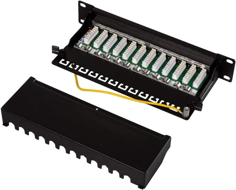 LogiLink Professional Cat.6 (250 MHz) Patchpanel - Verteilerfeld, 10", STP (geschirmt) 12-Port (RJ45