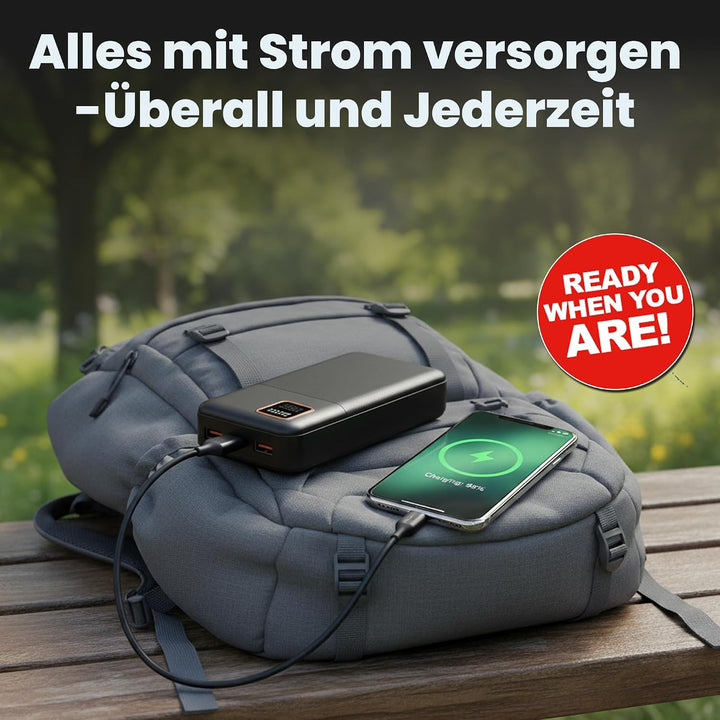 PATONA Premium Powerbank 20.000mAh PD 22.5W | 74Wh Power Bank mit Li-Polymer Batterie | Schnellladun