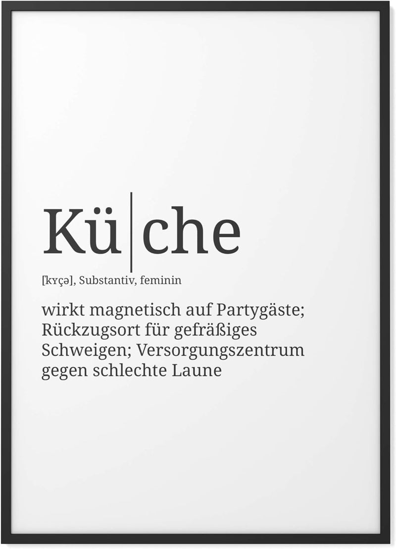 Papierschmiede® Definition: Küche, DIN A1 (59x84 cm), XXL Poster für Wohnzimmer, Schlafzimmer, Küche