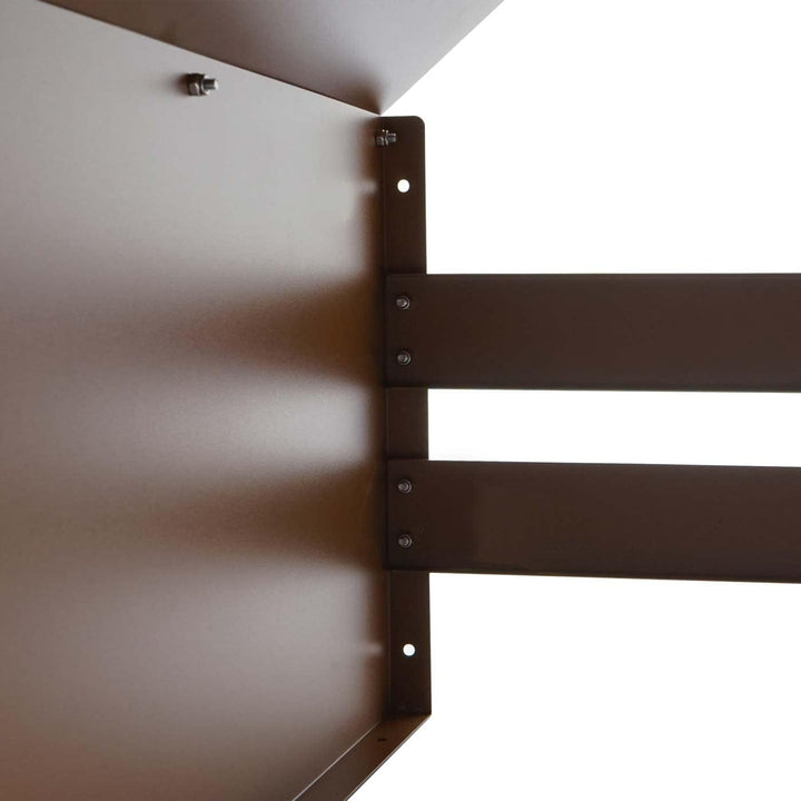 Mähroboter-Garage HWC-L43, Dach Unterstand für Rasenmäher, Metall 40x59x69cm - braun, Braun