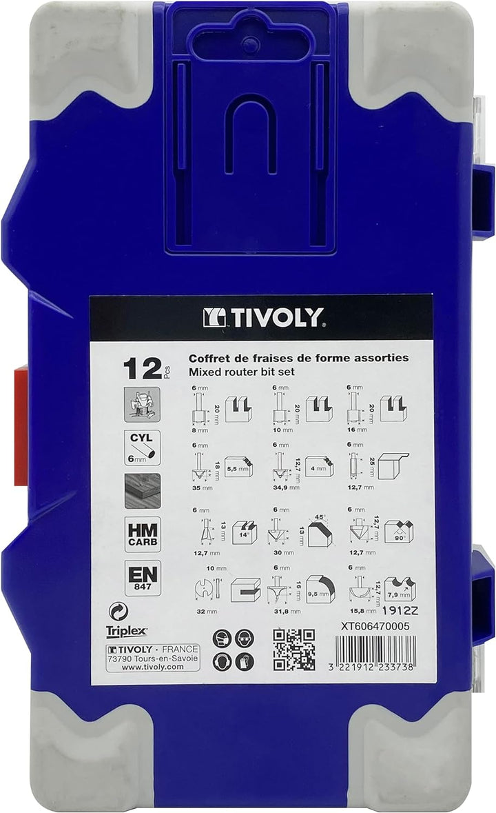 Tivoly XT606470005 Frässtifte für Oberfräse, verschiedene Formen