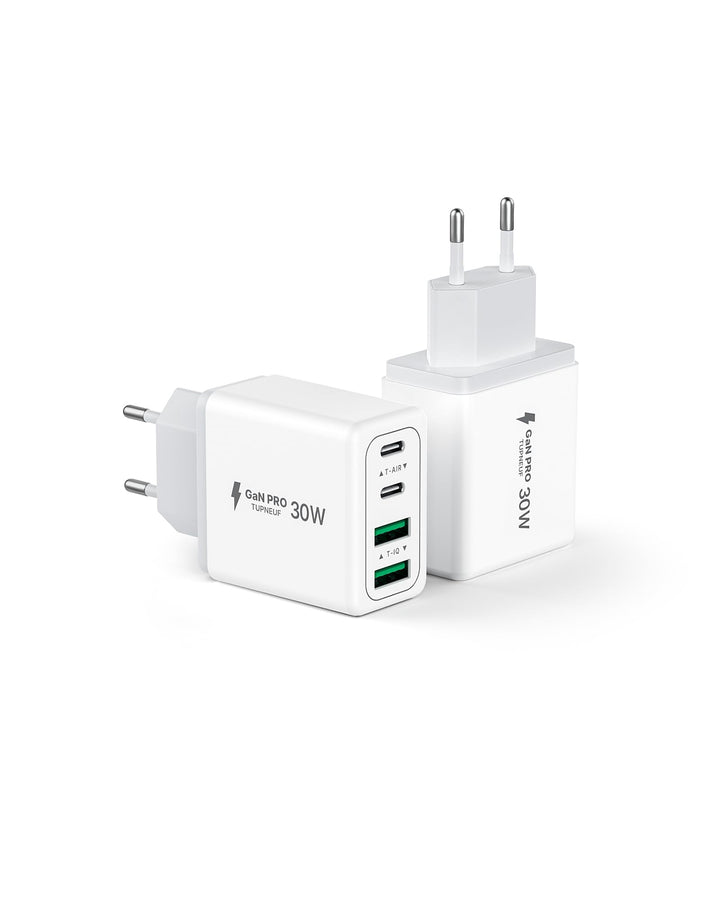 USB C Ladegerät 4-Port Schnellladegerät, 60W Mehrfach USBC Stecker Fast Charger Adapter USB C Netzte