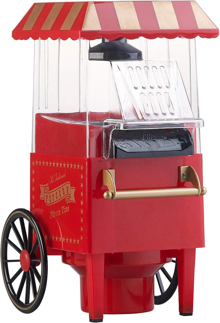 Rosenstein & Söhne Popkornmaker: Retro-Heissluft-Popcorn-Maschine, Miniatur-Rollwagen-Optik, 1.200 W
