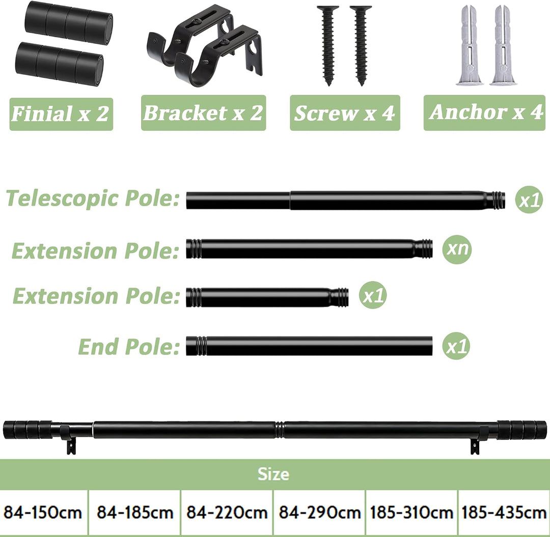 Gardinenstange Weiss Vorhangstange Ausziehbar Gardinenstangen Curtain Rod mit Verstellbaren Halterun