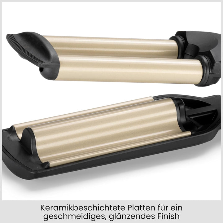 BaByliss Easy Waves Welleneisen, Gold-schwarz, C260E | 1er Pack Beach Waves, Beach Waves