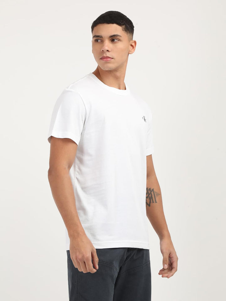 Calvin Klein Herren 2 Pack Monologo T-Shirt J30j320199 Kurzarm T-Shirts (1er Pack) XL White (Bright