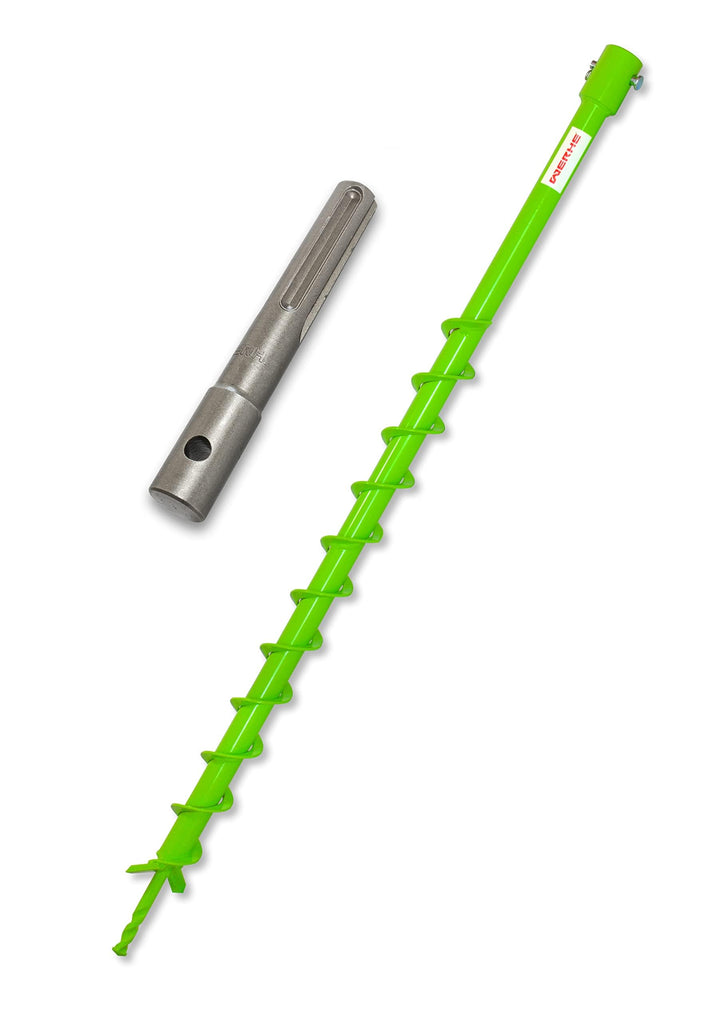 WERHE® Profi Bohrer VollStahl, Erdbohrer für bohrmaschine 40 mm extrem robust mit SDS Max Adapter -