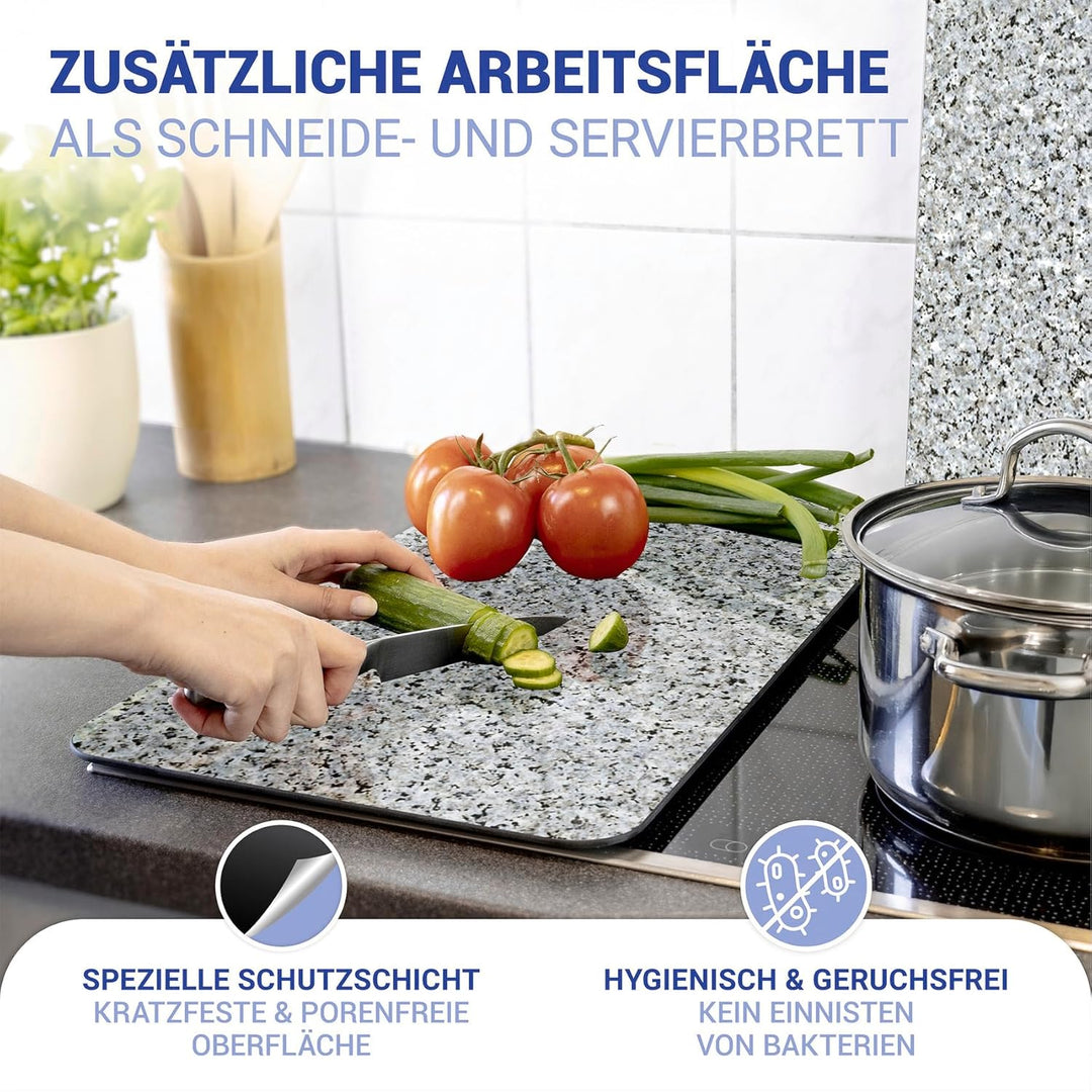 WENKO WENKO Herdabdeckplatte Universal Granit 2er Set, für Glaskeramik-, Elektro- und Gasherde, auch