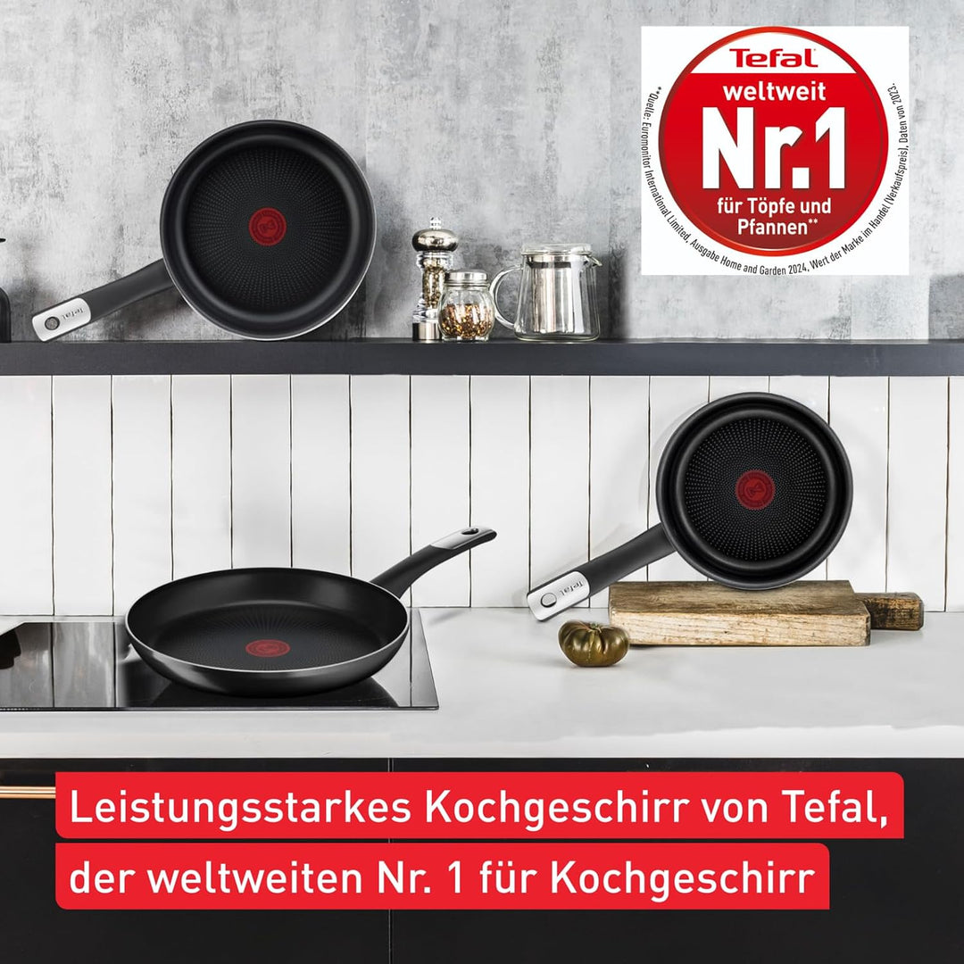 Tefal C38819 Hard Titanium Essential Wokpfanne 28 cm | Antihaftversiegelung mit Titanpartikeln | The