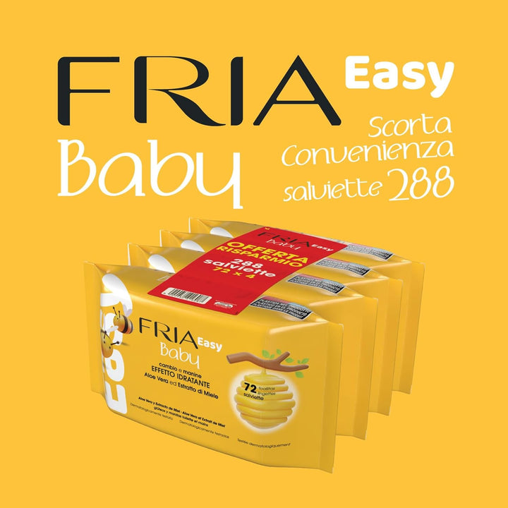 Fria Easy Baby Windelwechseltücher, mit Aloe Vera und Honigextrakt mit hautbefeuchtender Wirkung, de