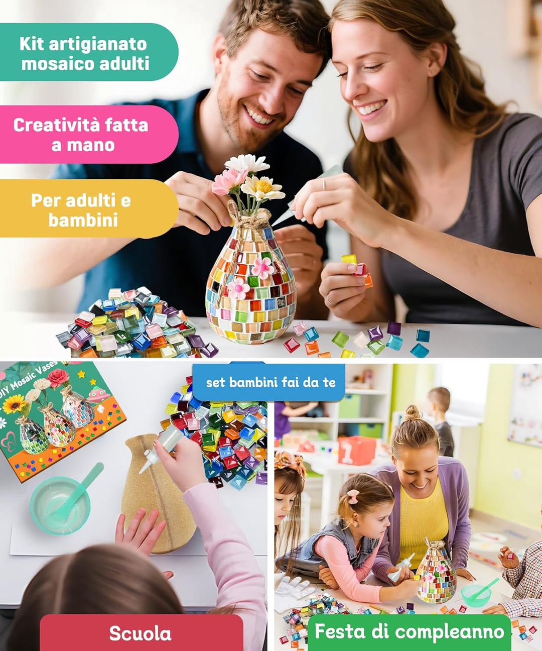Daity Mosaik bastelset Kinder 7 8 6 10 9 11 Jahre Geschenk Mädchen 6-12 Jahre Mosaik Bastelset Erwac