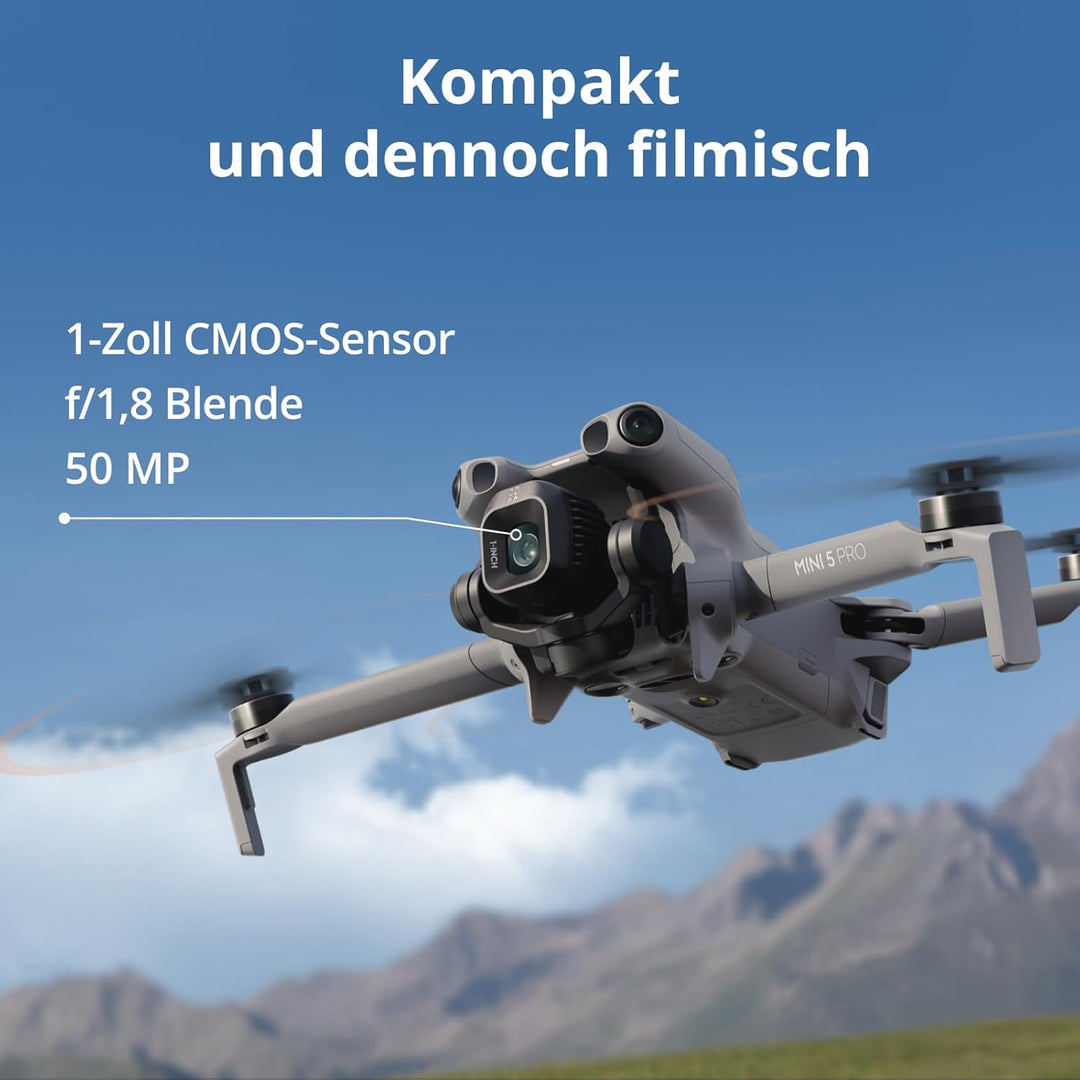 DJI Mini 5 Pro Fly More Combo mit DJI RC-N3, 4K Drohne mit Kamera, 1-Zoll CMOS, Omnidirektionaler Hi
