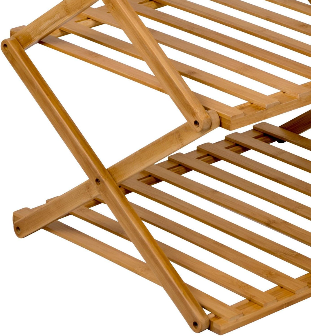 1609300 Fitzroy Camping Regal Faltschrank Faltregal Küche Möbel Faltbar Bambus Holz 50x40x72 cm