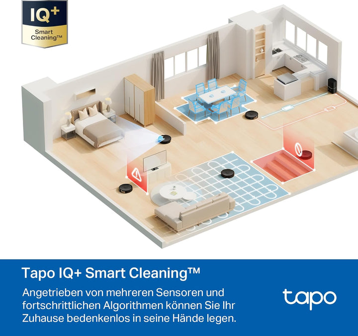 Tapo RV30 Max Plus Saugroboter mit Wischfunktion und automatischer Absaugstation, 5300Pa Ultra Stark