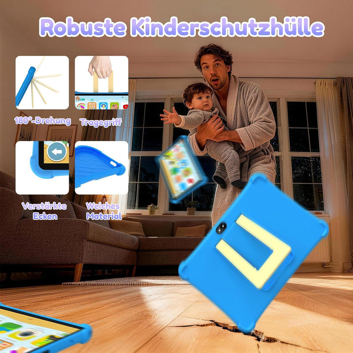 ALLDOCUBE Kinder Tablet 10 Zoll, Android 15, 7GB RAM+64GB ROM (TF 512GB), Wi-Fi, Bluetooth, GPS, iWA
