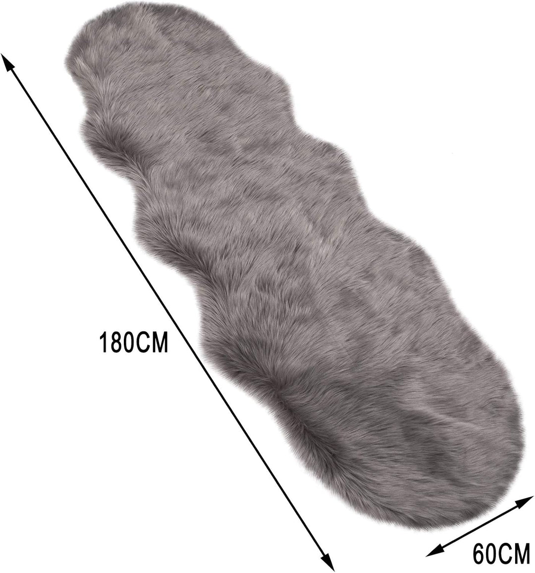 WOLTU Fellteppiche Schaffell, Kunstfell Lammfellimitat Teppich flauschig, Longhair Fell Optik, Dekof