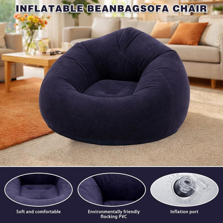 Aufblasbarer Sitzsack - 103x60cm Aufblasbares Sofa, Aufblasbarer Outdoor|Indoor-Sessel, Wohnzimmer L