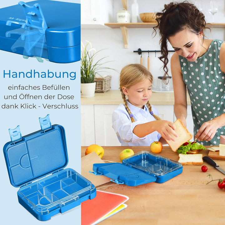 My Vesperbox – Bento Box Kinder - Lunchbox mit 4+2 Fächern - extrem robust – Brotdose – Brotbox idea