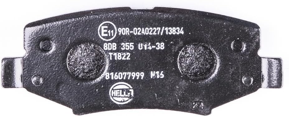 HELLA PAGID 8DB 355 014-381 Bremsbelagsatz - T1822 - Dicke/Stärke: 16.6mm - Bremssystem: TRW - mit a