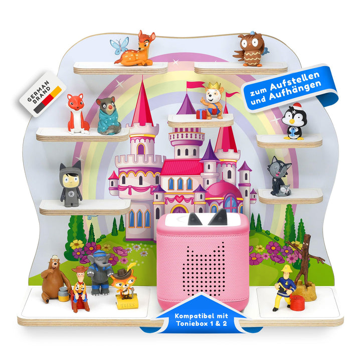 stadtecken Holzregal passend für Toniebox 2 I Geeignet für ca. 50 Tonies I Perfekte Aufbewahrung im