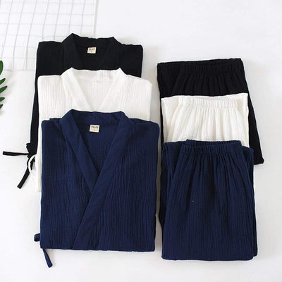 Japanische Kimono Loose Casual Home Pyjamas für Herren Nachtwäsche Grösse XL O64