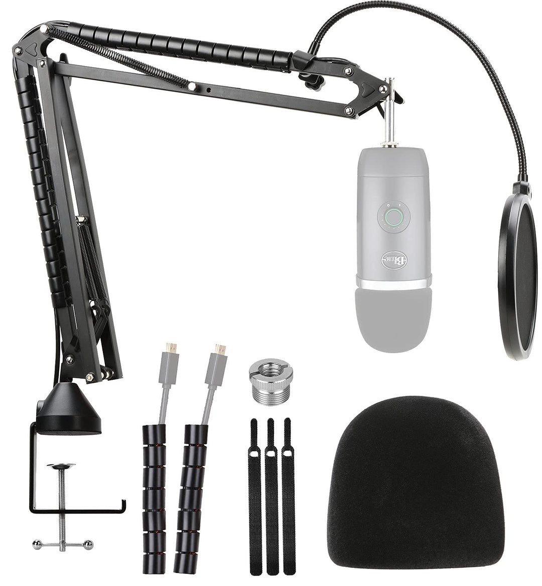Blue Yeti X Mikrofonarm mit Popschutz - Professioneller Mikrofon Arm Ständer Kompatibel mit Blue Mic