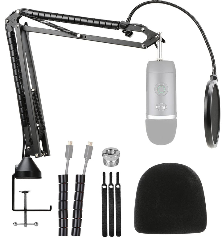Blue Yeti X Mikrofonarm mit Popschutz - Professioneller Mikrofon Arm Ständer Kompatibel mit Blue Mic