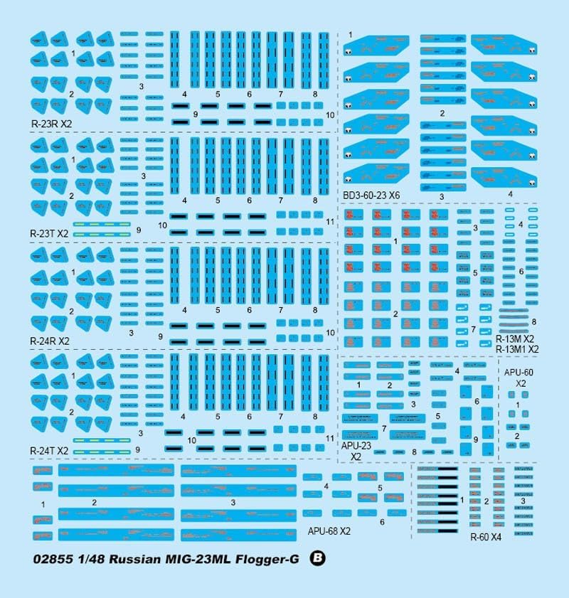 Trumpeter 02855-1/48 MIG 23ML Flogger-G Flugzeug