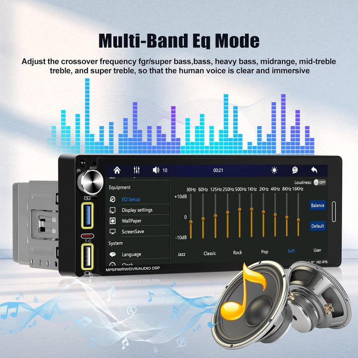 【Wireless】 CAMECHO Autoradio 1 DIN mit Carplay Wireless Android Auto Bluetooth Freisprecheinrichtung