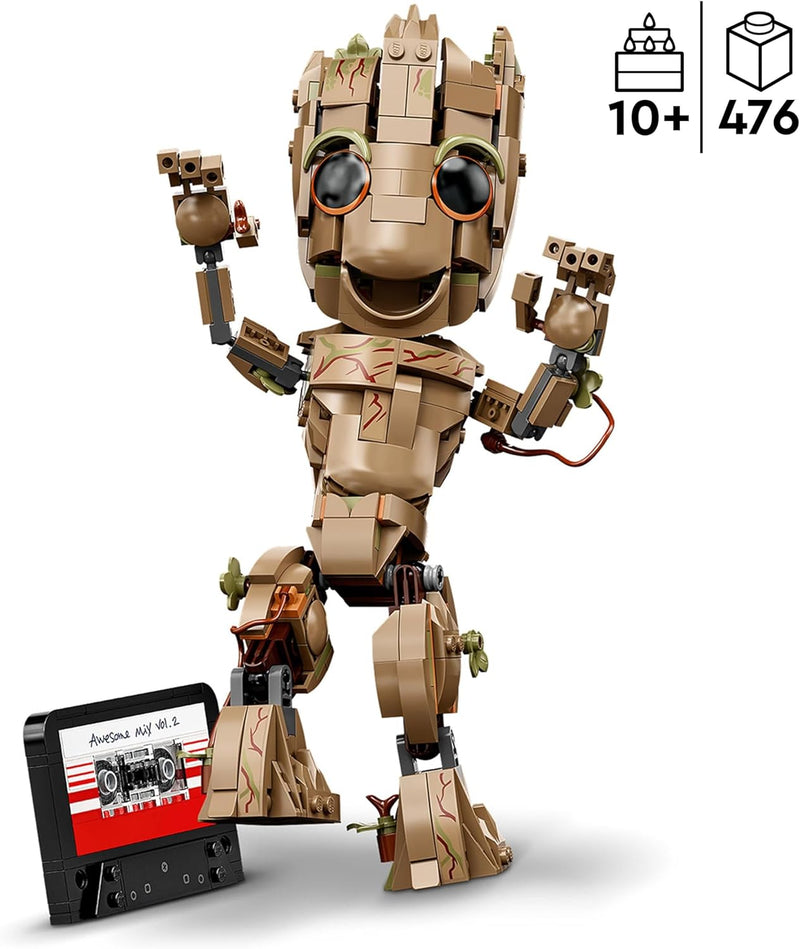 LEGO Marvel Ich Bin Groot Spielzeug zum Bauen, Set mit Baby Groot Figur aus Guardians of The Galaxy