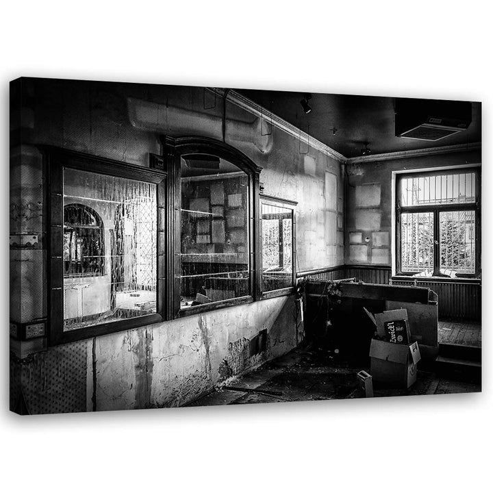 Feeby Leinwandbild XXL für Wohnung Wandbild Kunst schwarz-weiss 120x80 cm Leinwandbild 120x80 cm Sch