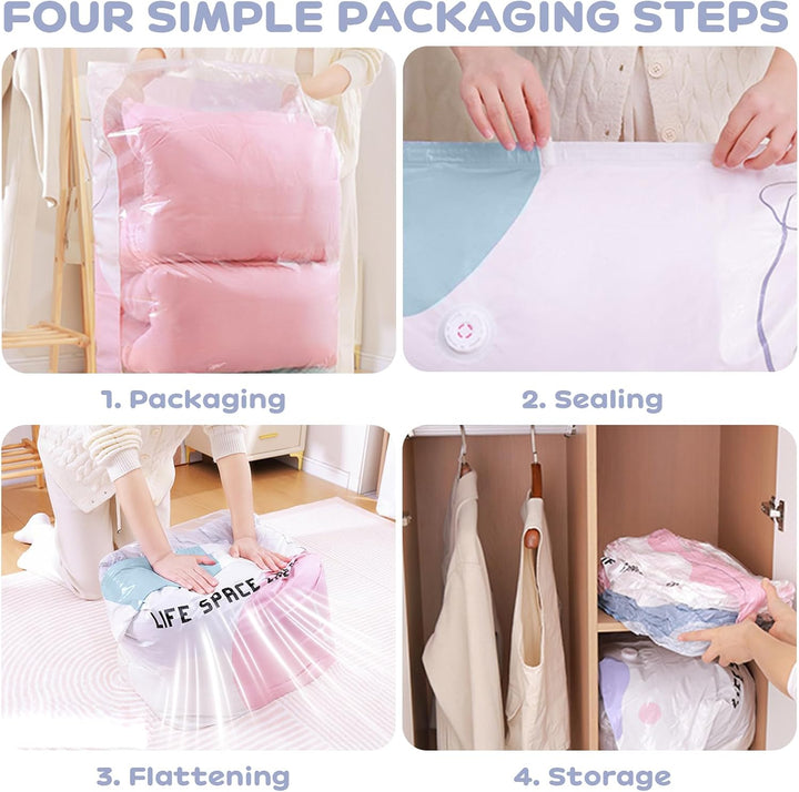 No-Pump Large Vacuum Storage Compression Bags, Vakuumbeutel Ohne Pumpe | Wiederverwendbar Vakuum Auf